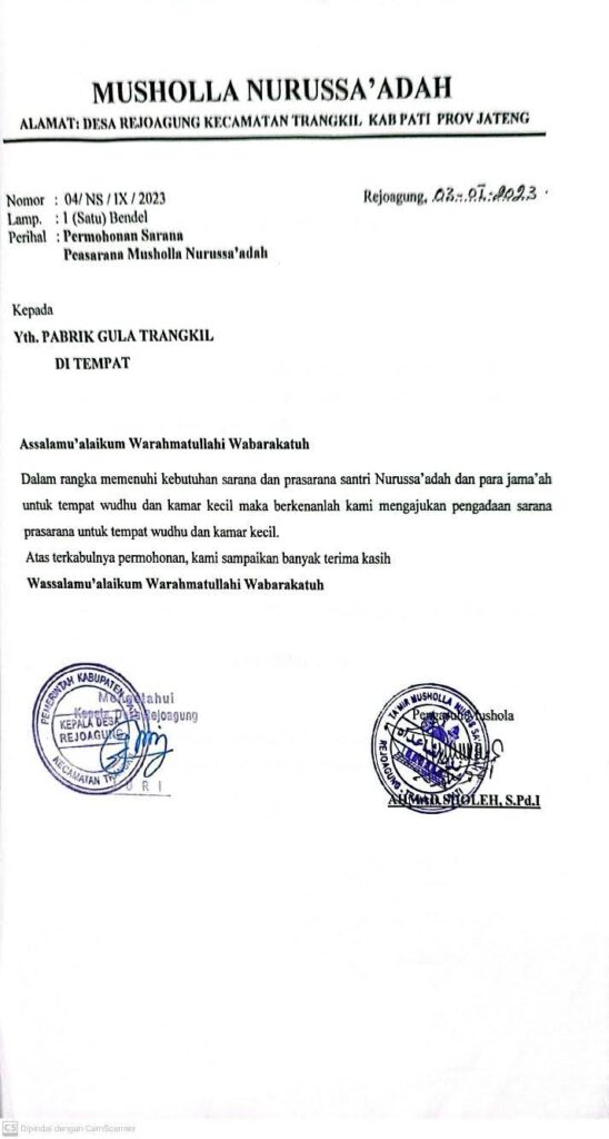 PG Trangkil Memberikan Bantuan Pembangunan Musholla Nurussa'adah Rejoagung 1 1 5